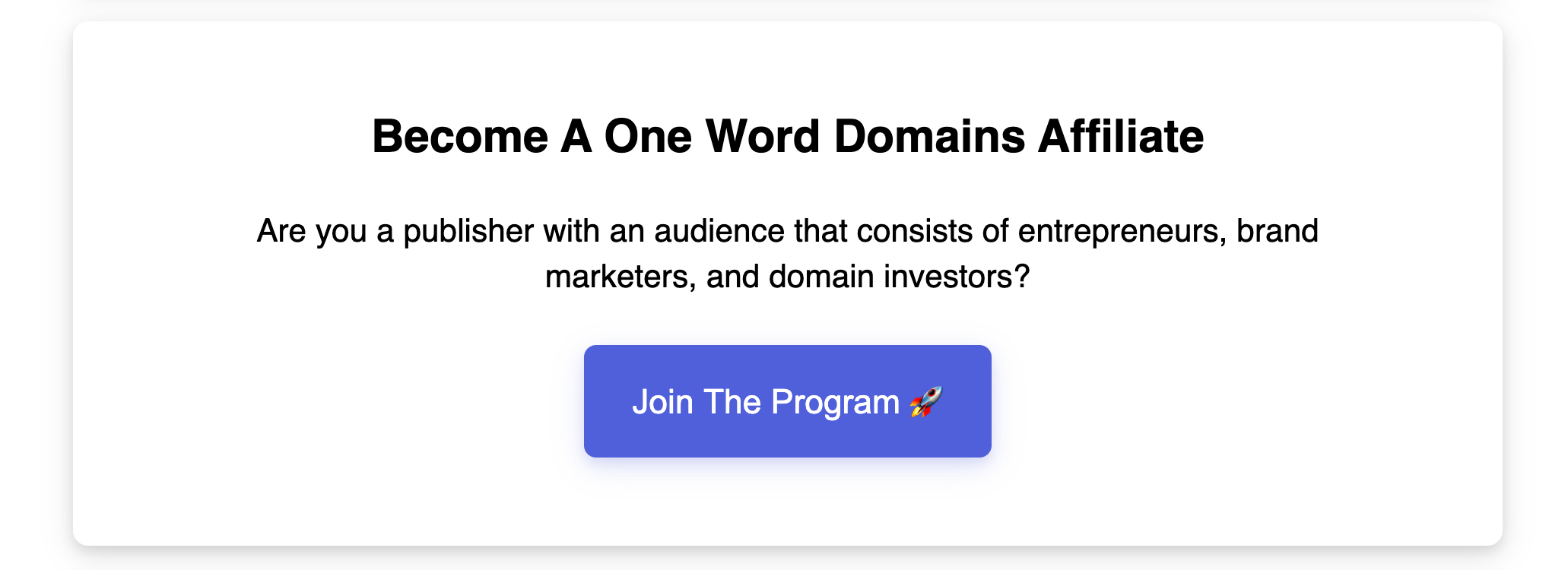 Join One Word Domains Affiliate Program - Recurrence